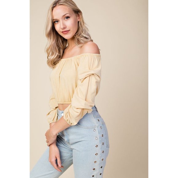 Honey Punch Crop Top, Honey - Picture 3 of 4